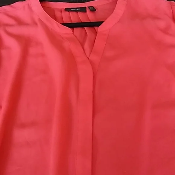 Apt 9 cayenne coral sheer button blouse XLP - Picture 2 of 16